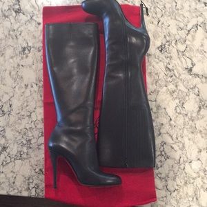 Louboutin Babel 100 Calf Carezza Black Boot